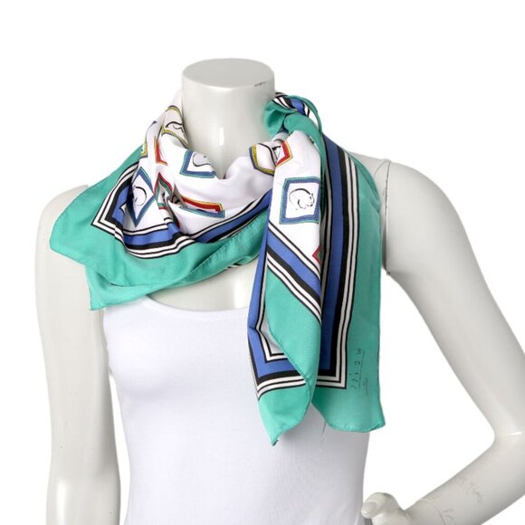 Vintage WEISS Australia Silky Poly Scarf Koala Wombat Italy Green White Animals - Picture 2 of 6